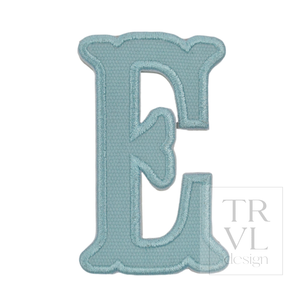 LETTER APPLIQUÉS - LARGE LAKE BLUE CANVAS *2 PC PRE-PACK* - Letter E - Decorative Stickers