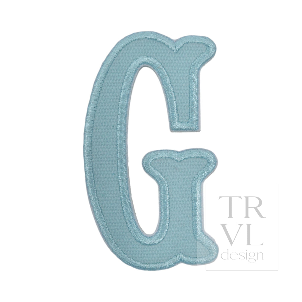 LETTER APPLIQUÉS - LARGE LAKE BLUE CANVAS *2 PC PRE-PACK* - Letter G - Decorative Stickers