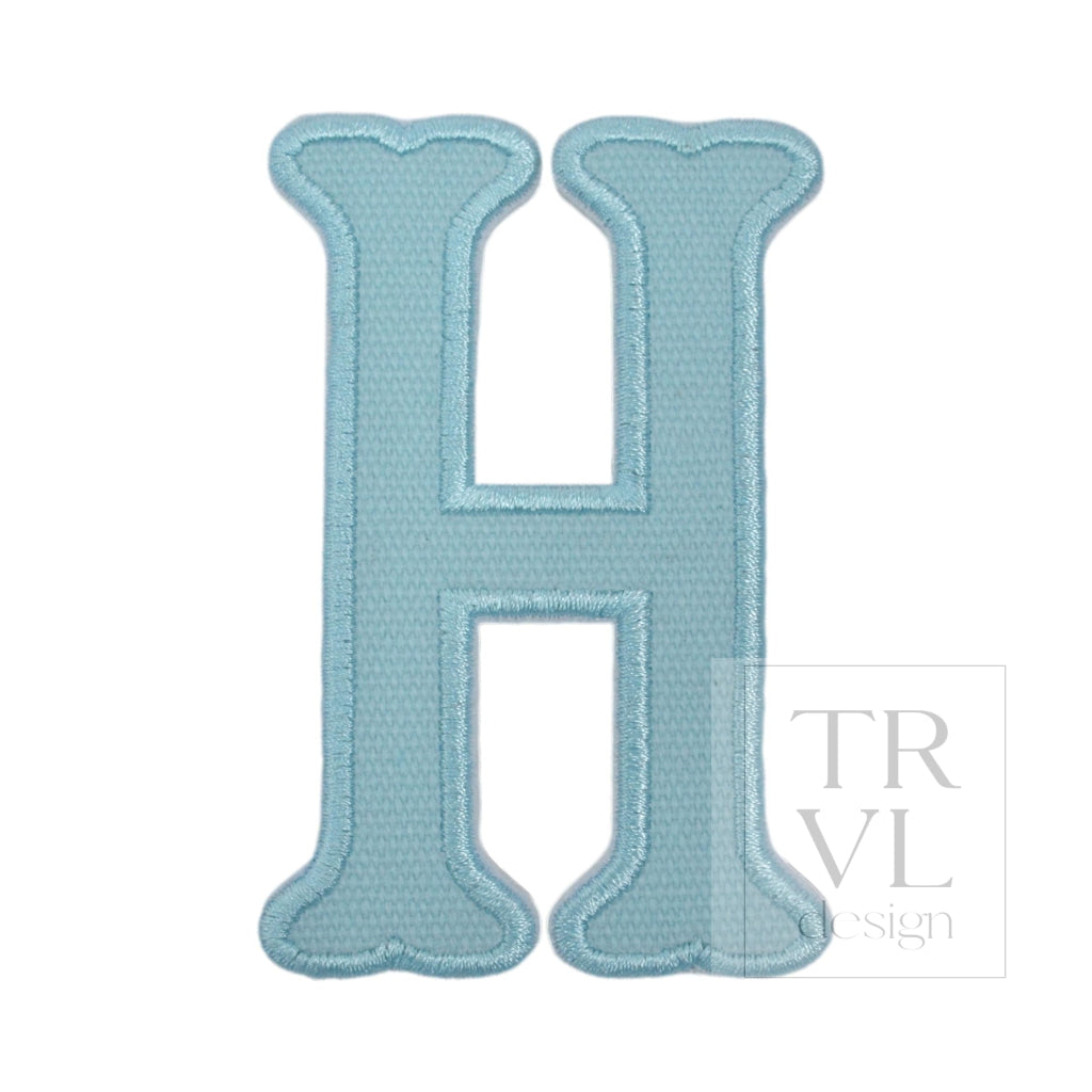 LETTER APPLIQUÉS - LARGE LAKE BLUE CANVAS *2 PC PRE-PACK* - Letter H - Decorative Stickers