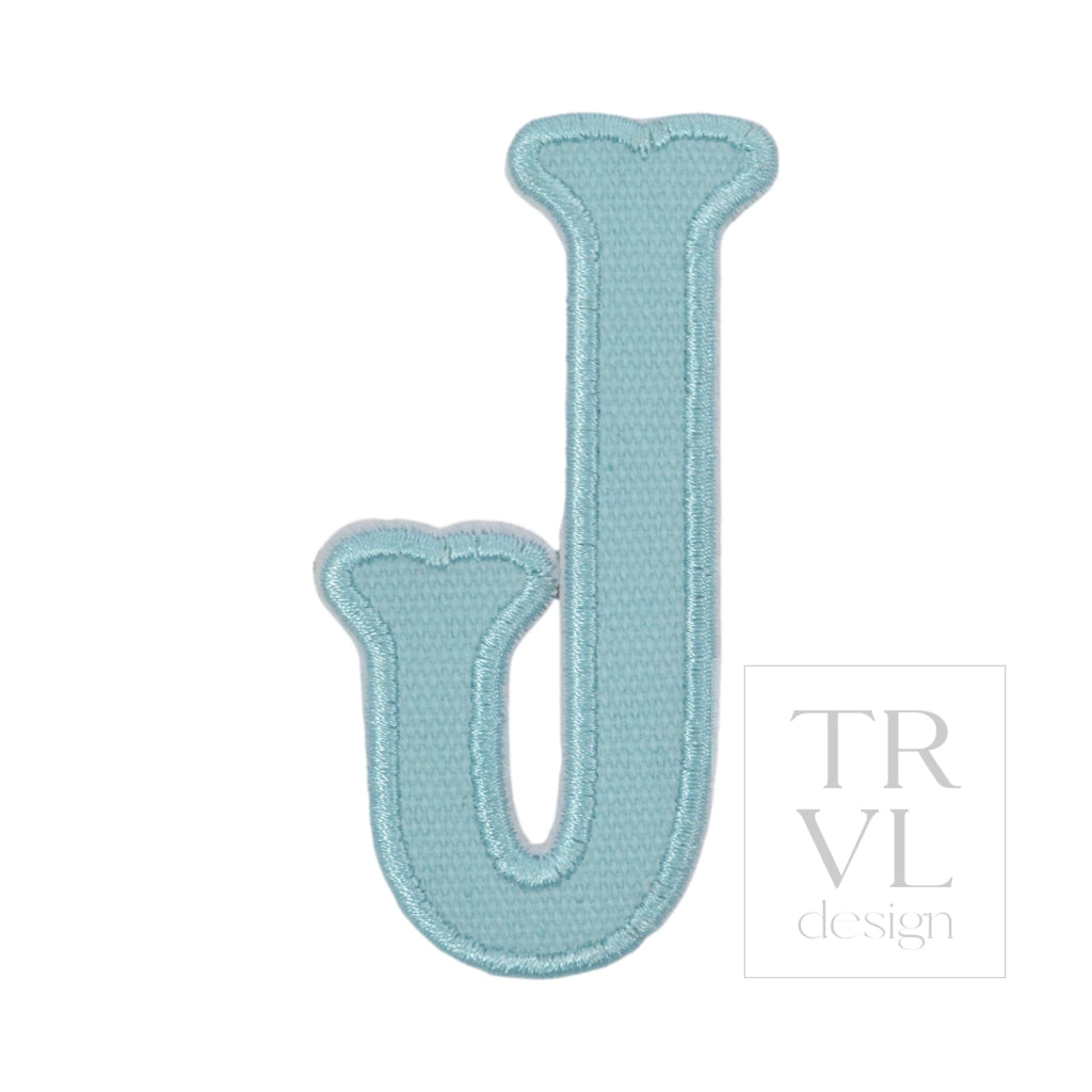 LETTER APPLIQUÉS - LARGE LAKE BLUE CANVAS *2 PC PRE-PACK* - Letter J - Decorative Stickers
