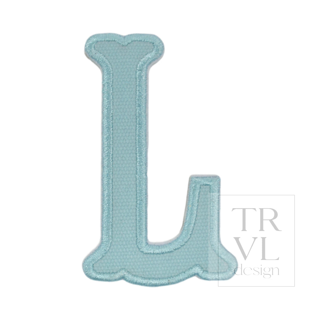 LETTER APPLIQUÉS - LARGE LAKE BLUE CANVAS *2 PC PRE-PACK* - Letter L - Decorative Stickers