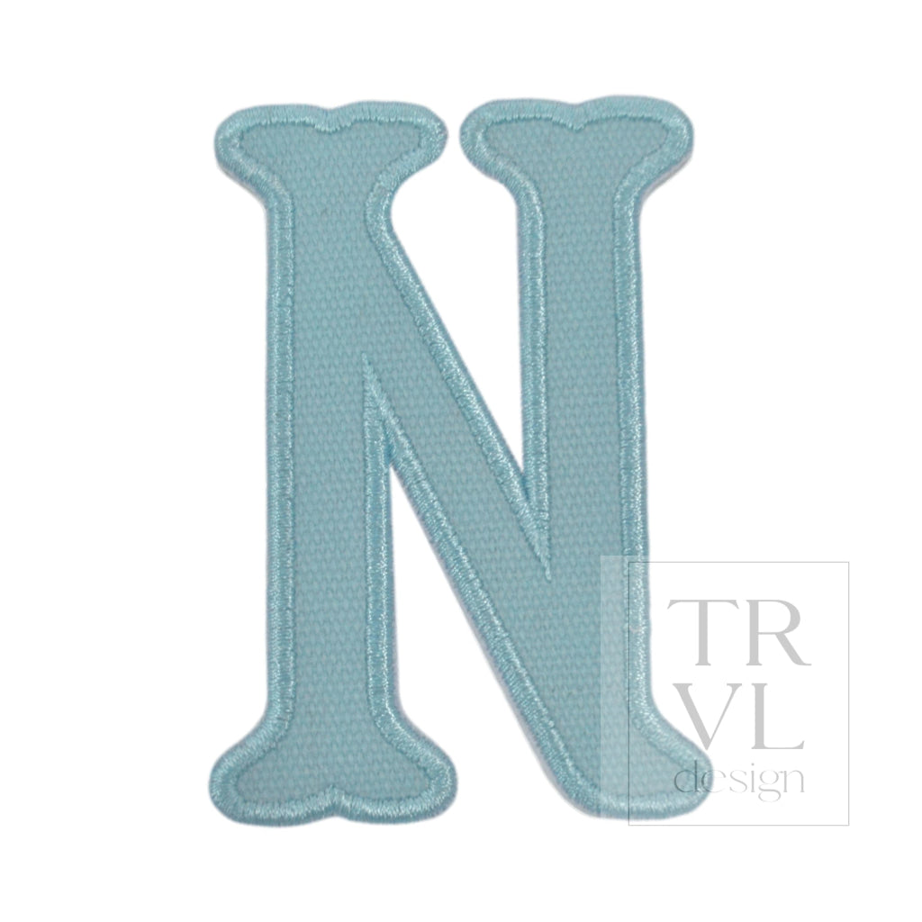 LETTER APPLIQUÉS - LARGE LAKE BLUE CANVAS *2 PC PRE-PACK* - Letter N - Decorative Stickers