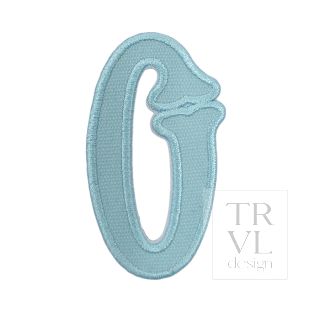 LETTER APPLIQUÉS - LARGE LAKE BLUE CANVAS *2 PC PRE-PACK* - Letter O - Decorative Stickers
