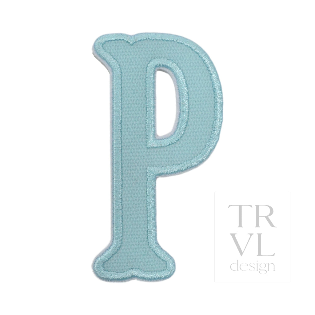 LETTER APPLIQUÉS - LARGE LAKE BLUE CANVAS *2 PC PRE-PACK* - Letter P - Decorative Stickers