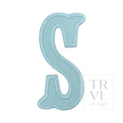 LETTER APPLIQUÉS - LARGE LAKE BLUE CANVAS *2 PC PRE-PACK* - Letter S - Decorative Stickers