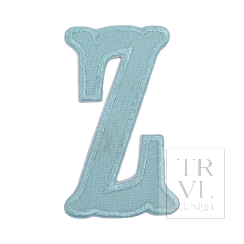 LETTER APPLIQUÉS - LARGE LAKE BLUE CANVAS *2 PC PRE-PACK* - Letter Z - Decorative Stickers