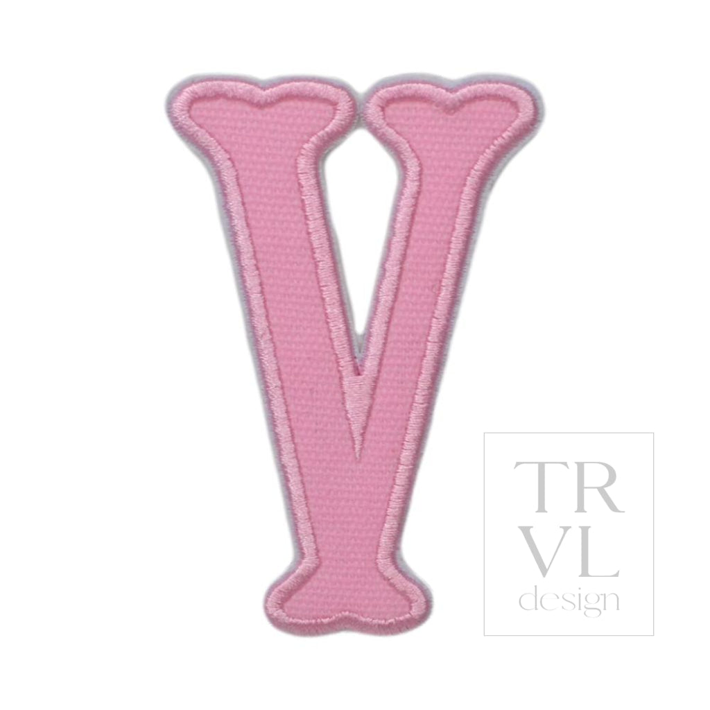 Pink Canvas Appliqué Letters *2 Pc Pre-Pack* Letter V