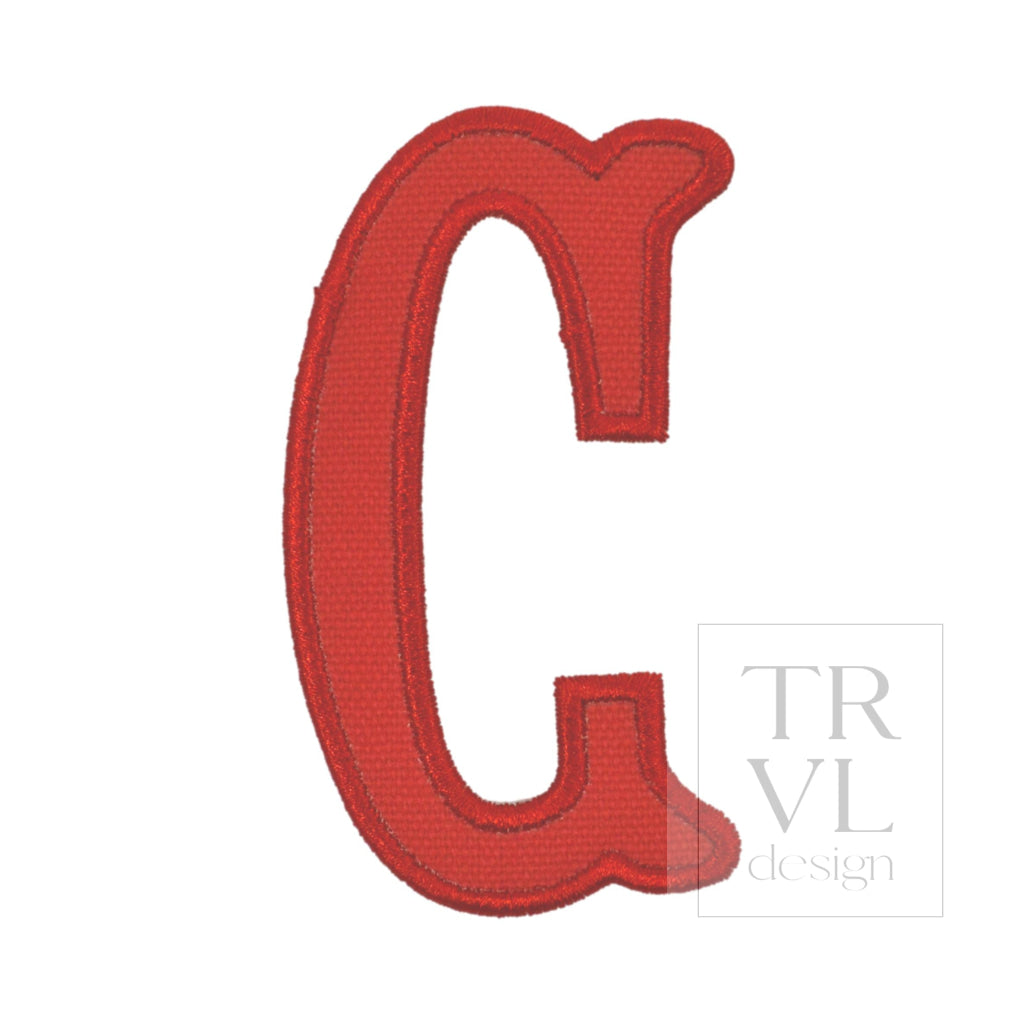 LETTER APPLIQUÉS - LARGE RED CANVAS *2 PC PRE-PACK* - Letter C - Decorative Stickers