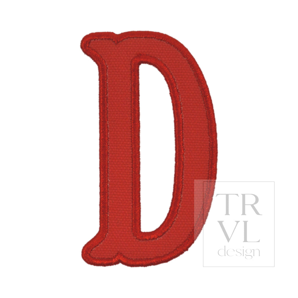 LETTER APPLIQUÉS - LARGE RED CANVAS *2 PC PRE-PACK* - Letter D - Decorative Stickers