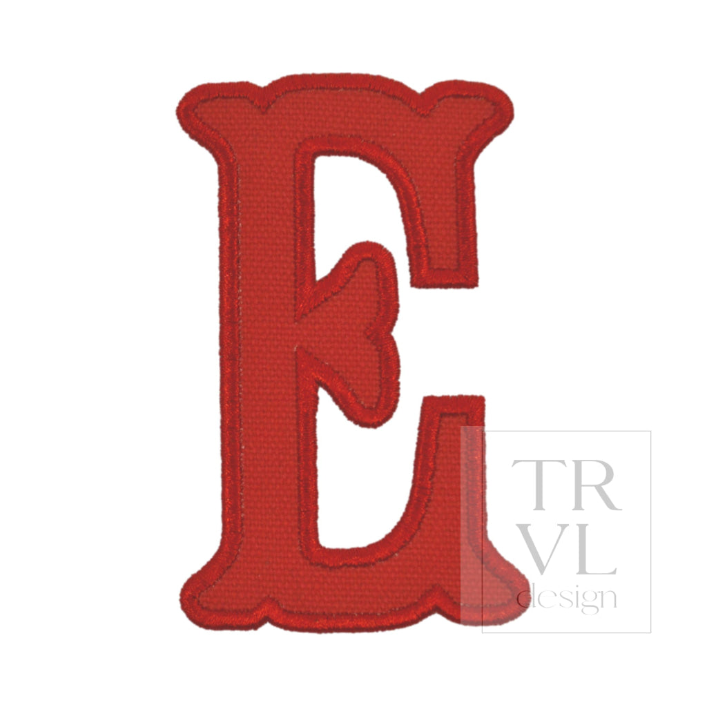LETTER APPLIQUÉS - LARGE RED CANVAS *2 PC PRE-PACK* - Letter E - Decorative Stickers