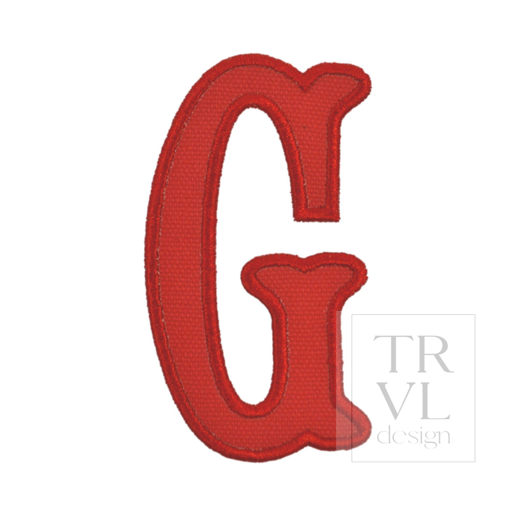 LETTER APPLIQUÉS - LARGE RED CANVAS *2 PC PRE-PACK* - Letter G - Decorative Stickers
