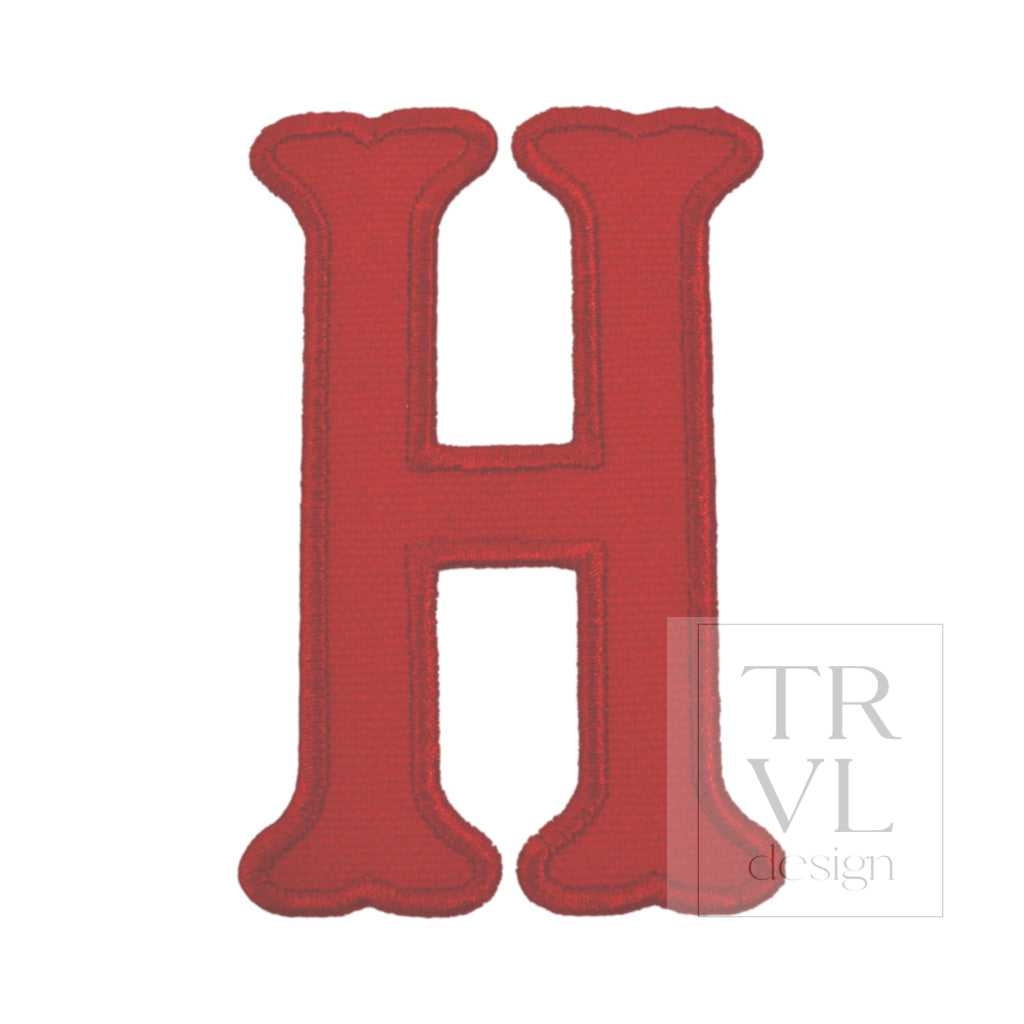 LETTER APPLIQUÉS - LARGE RED CANVAS *2 PC PRE-PACK* - Letter H - Decorative Stickers