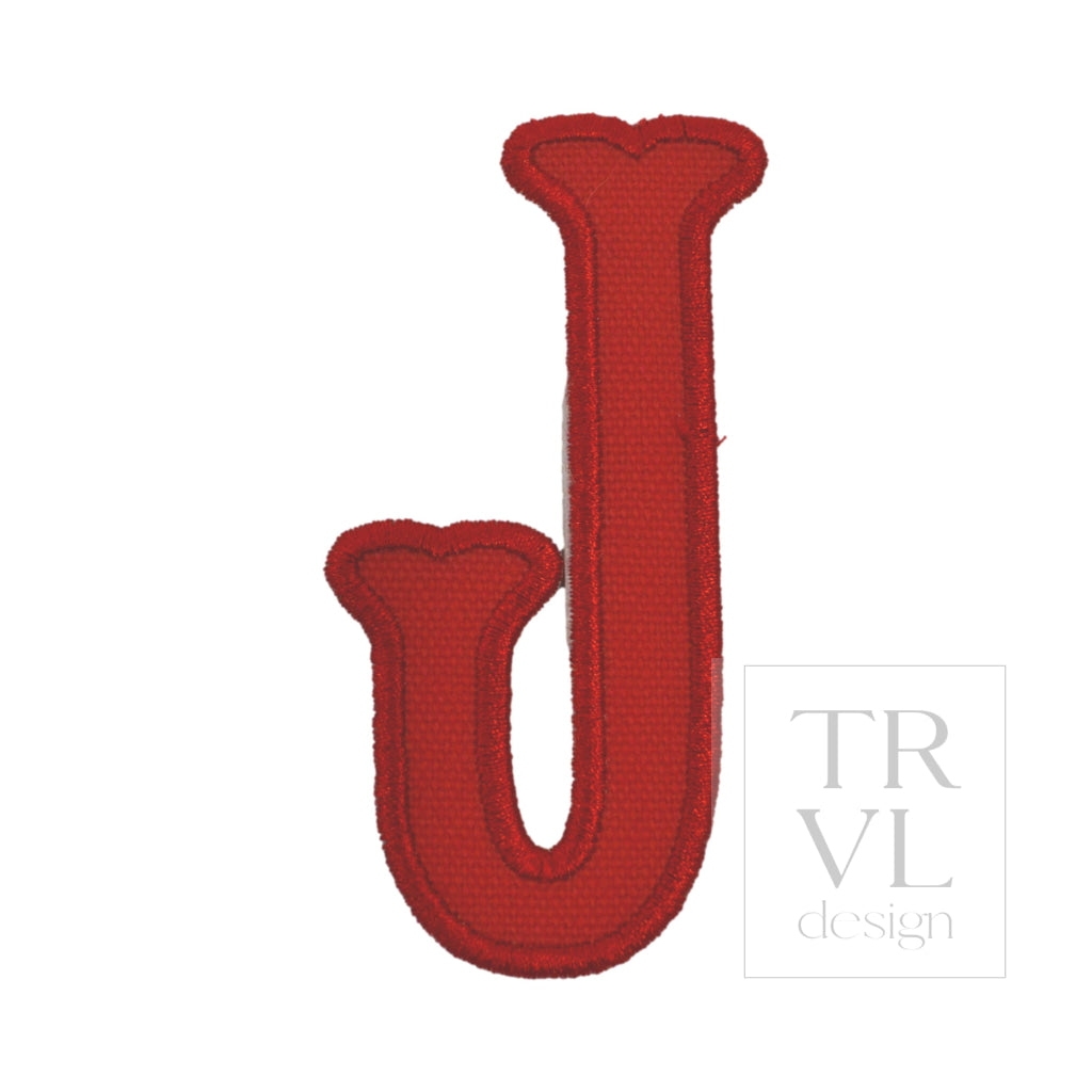 LETTER APPLIQUÉS - LARGE RED CANVAS *2 PC PRE-PACK* - Letter J - Decorative Stickers