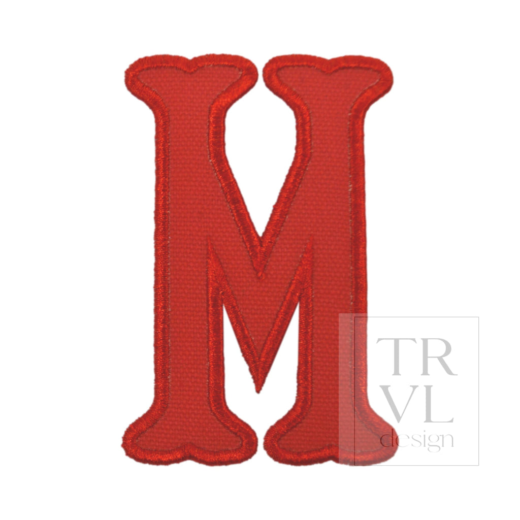 LETTER APPLIQUÉS - LARGE RED CANVAS *2 PC PRE-PACK* - Letter M - Decorative Stickers