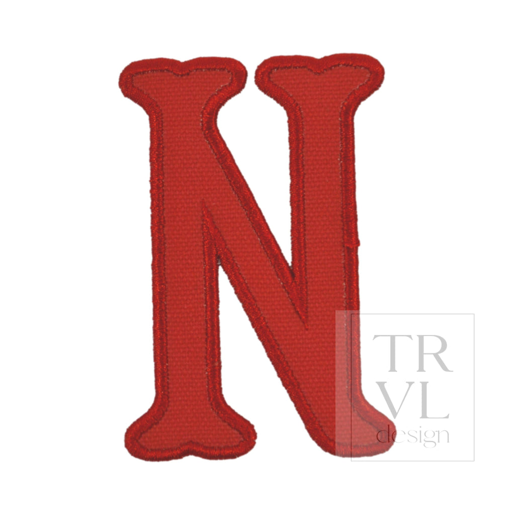 LETTER APPLIQUÉS - LARGE RED CANVAS *2 PC PRE-PACK* - Letter N - Decorative Stickers