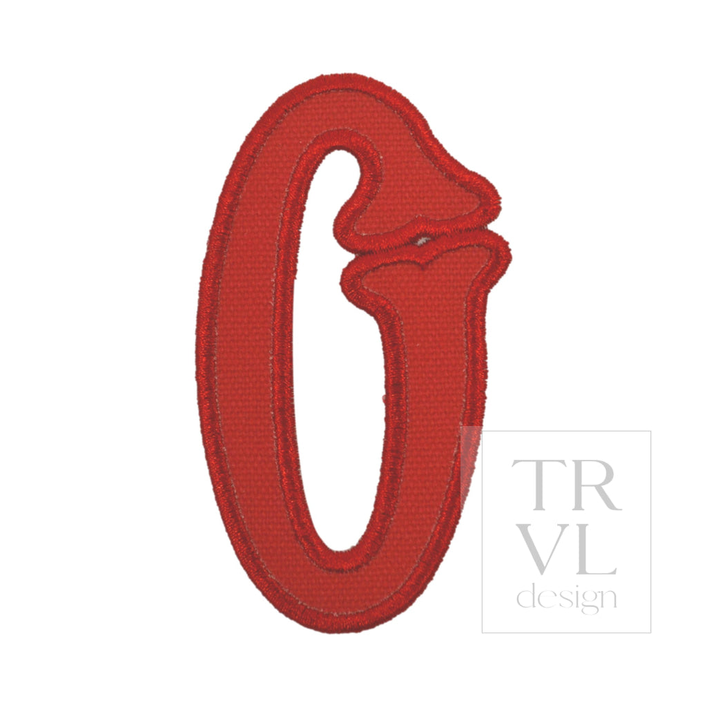 LETTER APPLIQUÉS - LARGE RED CANVAS *2 PC PRE-PACK* - Letter O - Decorative Stickers