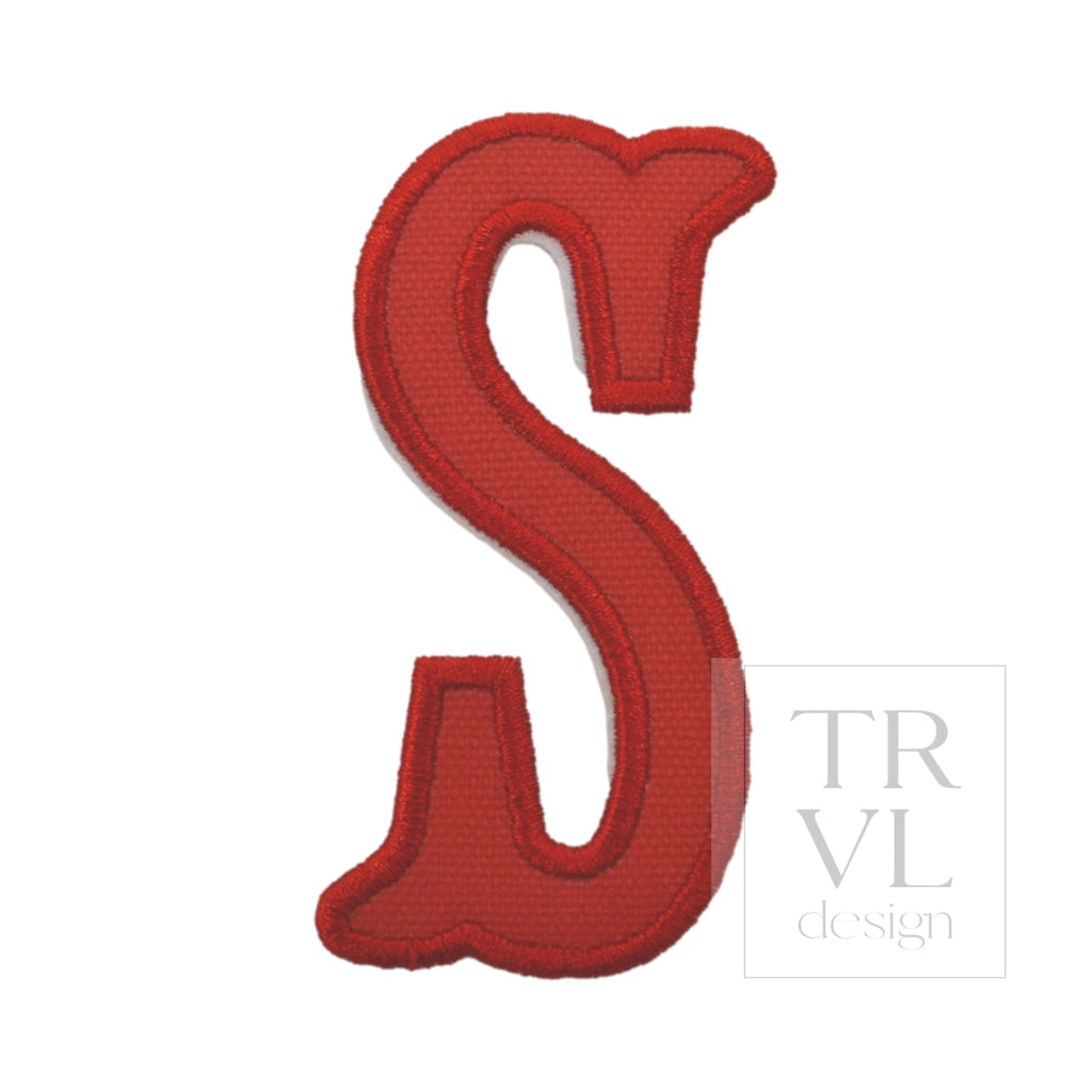 LETTER APPLIQUÉS - LARGE RED CANVAS *2 PC PRE-PACK* - Letter S - Decorative Stickers