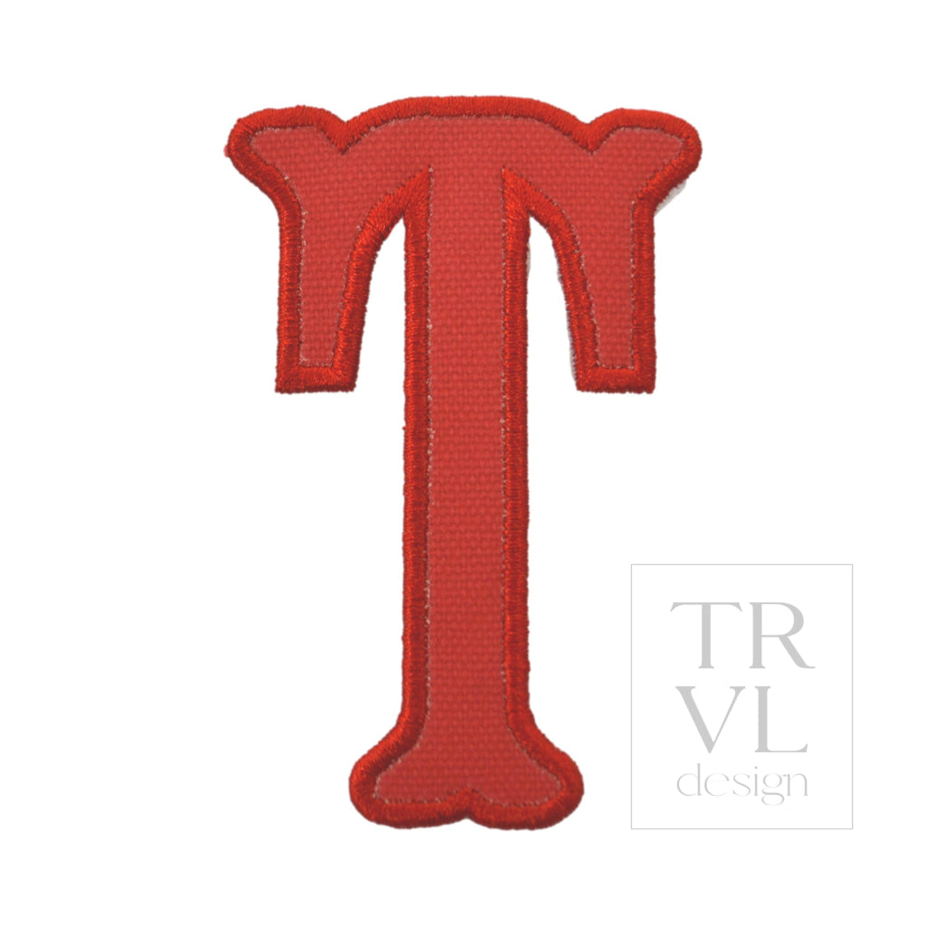 LETTER APPLIQUÉS - LARGE RED CANVAS *2 PC PRE-PACK* - Letter T - Decorative Stickers