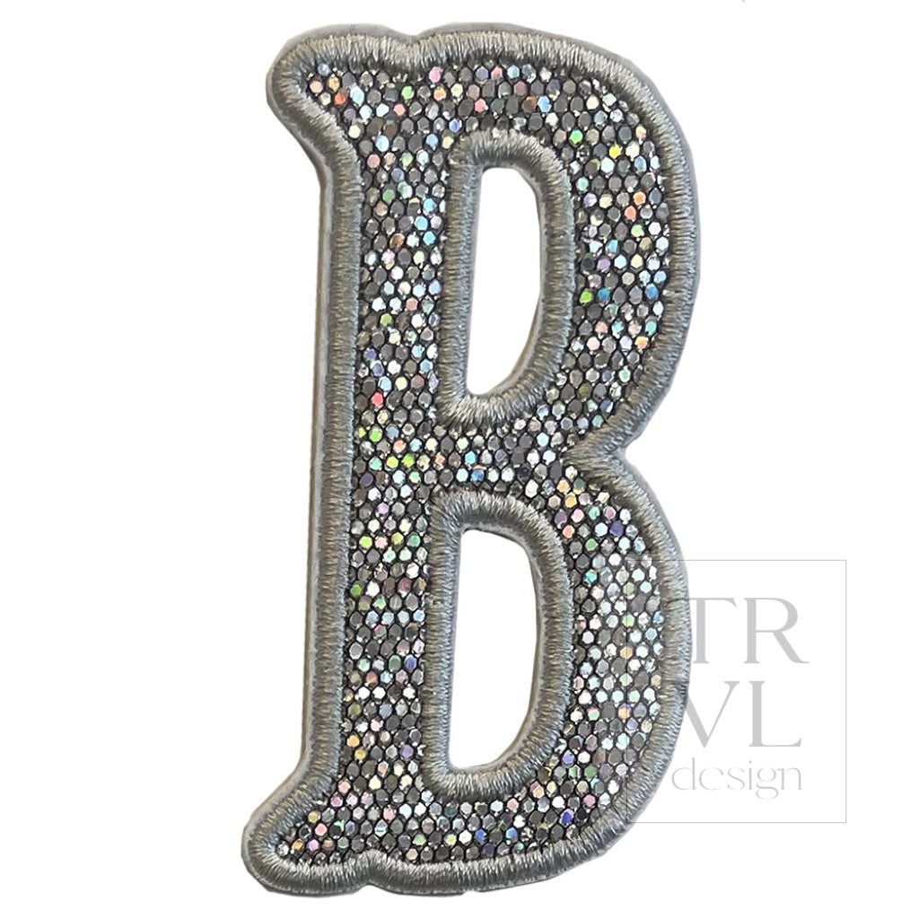 Silver Glitter Appliqué Letters *2 Pc Pre-Pack* Letter B