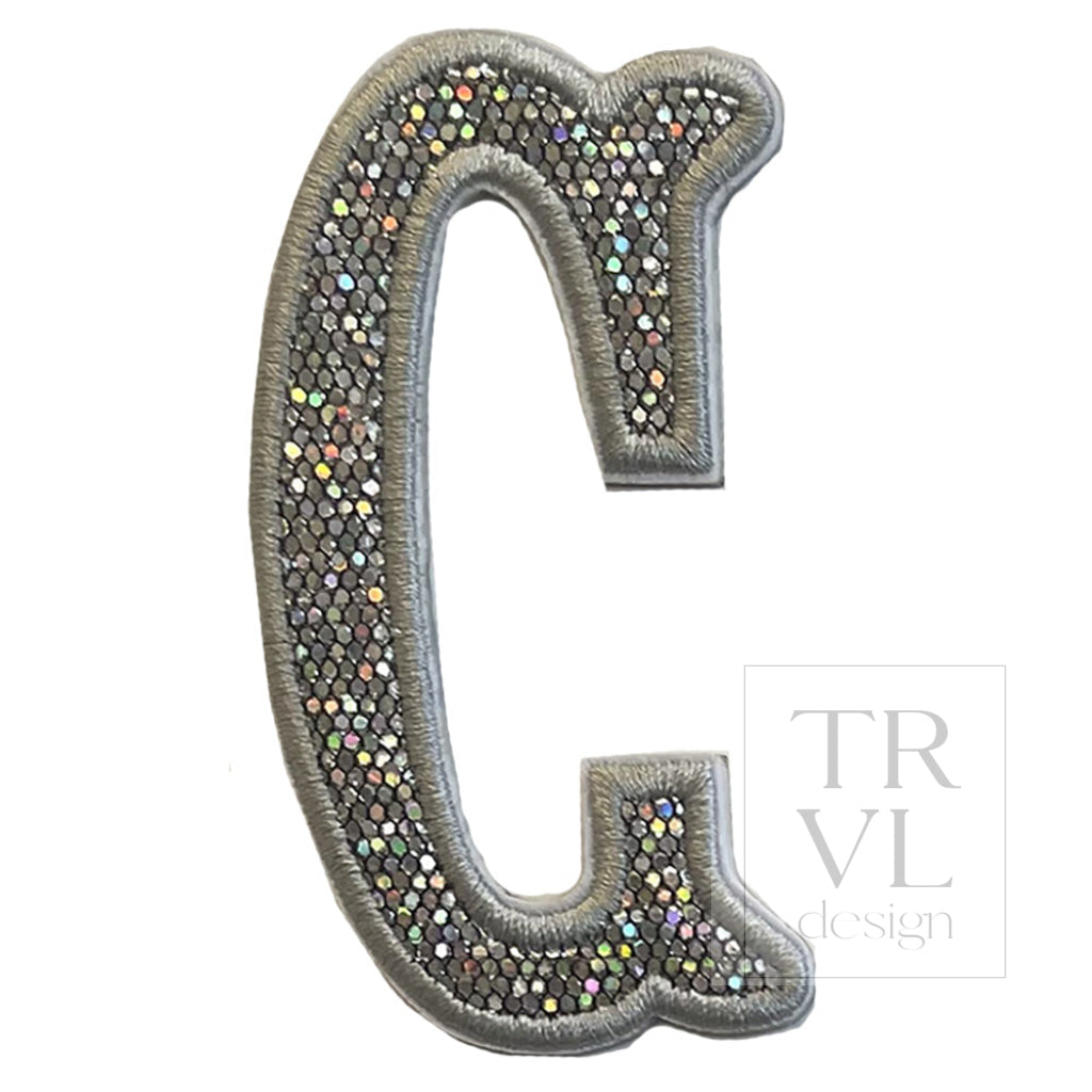 Silver Glitter Appliqué Letters *2 Pc Pre - Pack* Letter C
