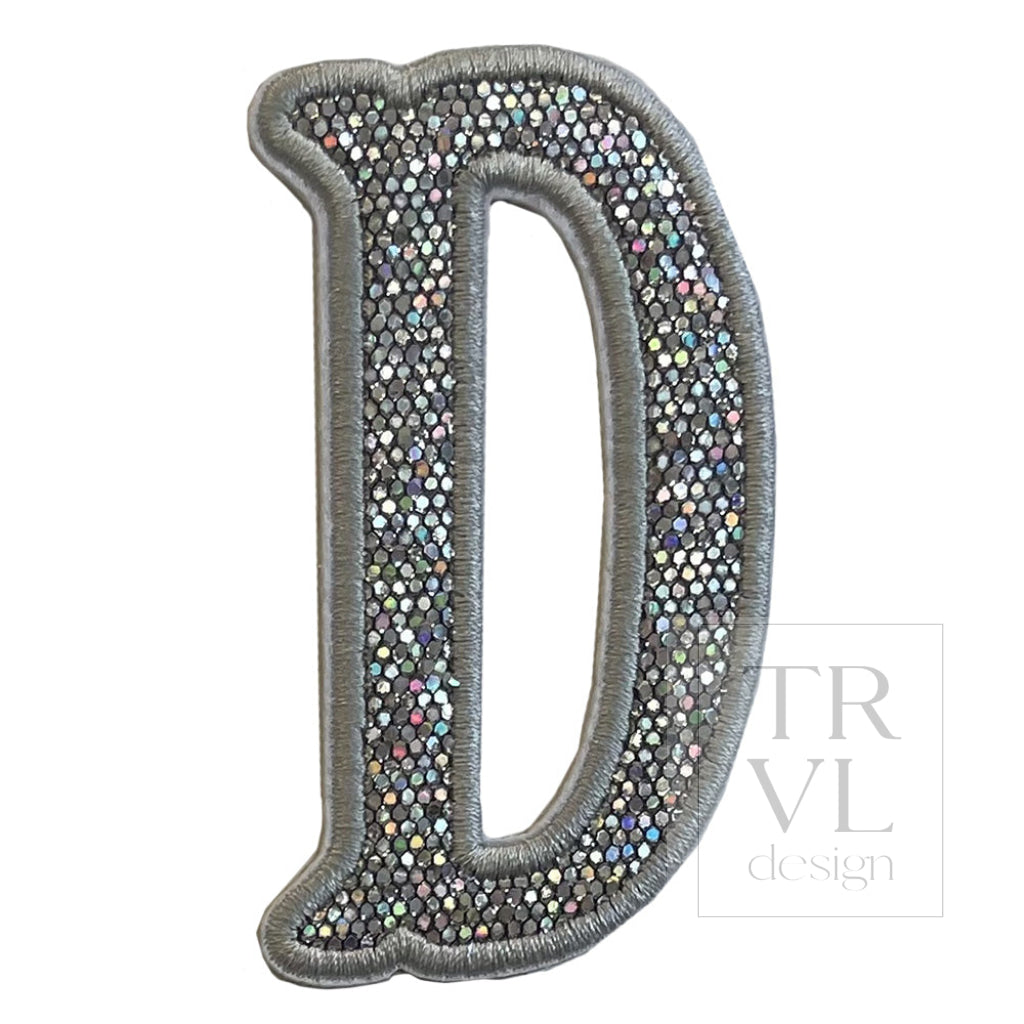 Silver Glitter Appliqué Letters *2 Pc Pre-Pack* Letter D