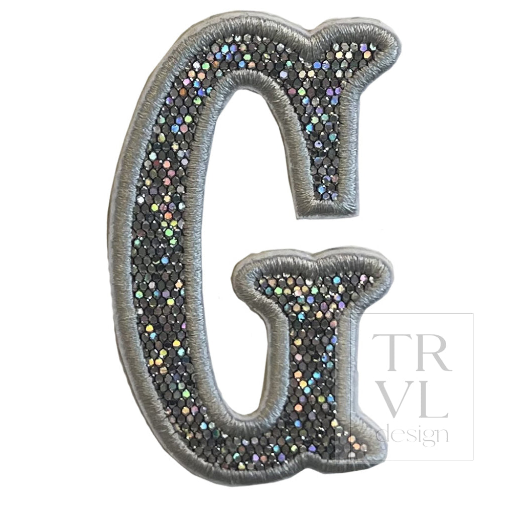 Silver Glitter Appliqué Letters *2 Pc Pre-Pack* Letter G