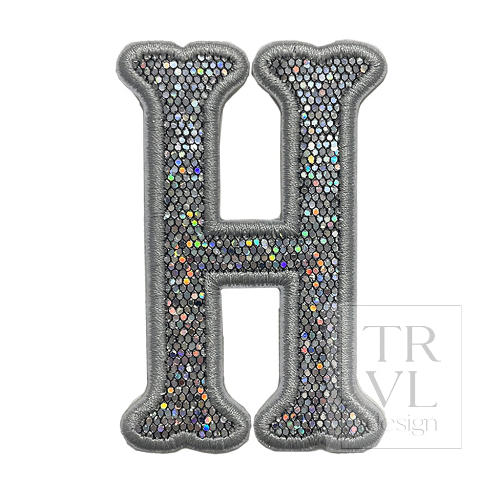 Silver Glitter Appliqué Letters *2 Pc Pre-Pack* Letter H