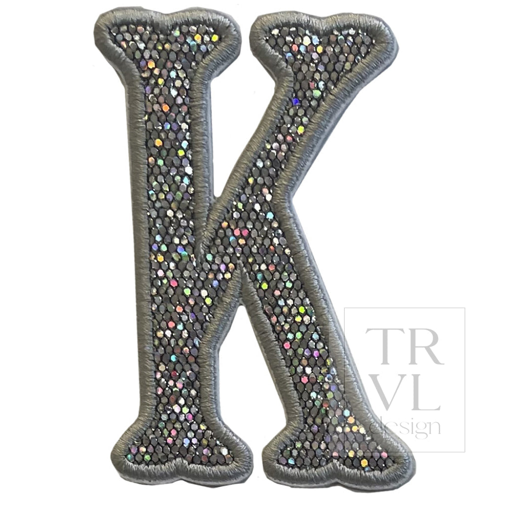 Silver Glitter Appliqué Letters *2 Pc Pre - Pack* Letter K