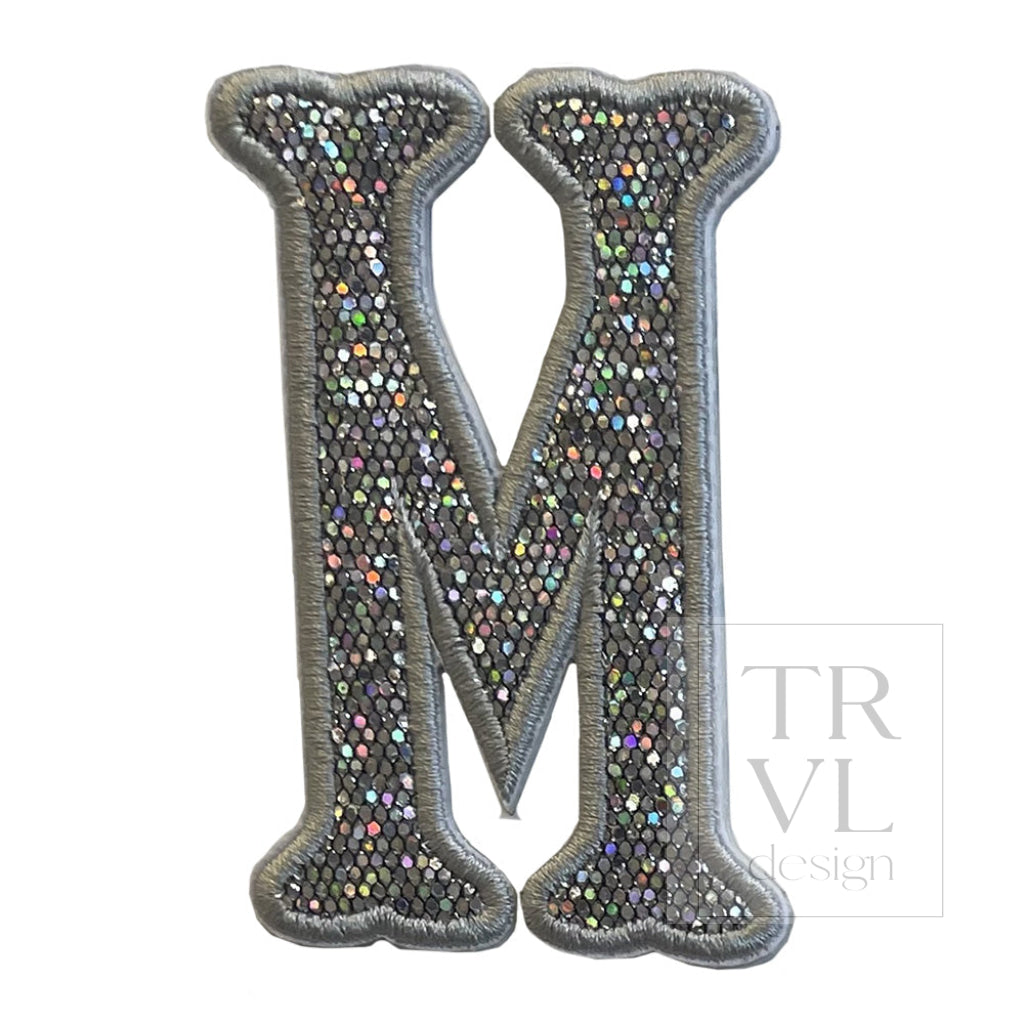 Silver Glitter Appliqué Letters *2 Pc Pre - Pack* Letter M
