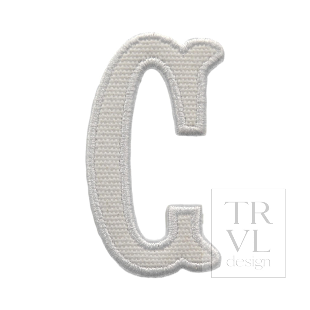 LETTER APPLIQUÉS - LARGE WHITE CANVAS *2 PC PRE-PACK* - Letter C - Decorative Stickers