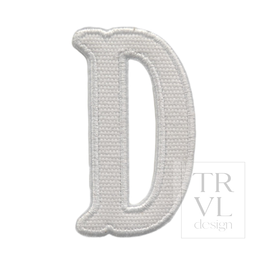 LETTER APPLIQUÉS - LARGE WHITE CANVAS *2 PC PRE-PACK* - Letter D - Decorative Stickers