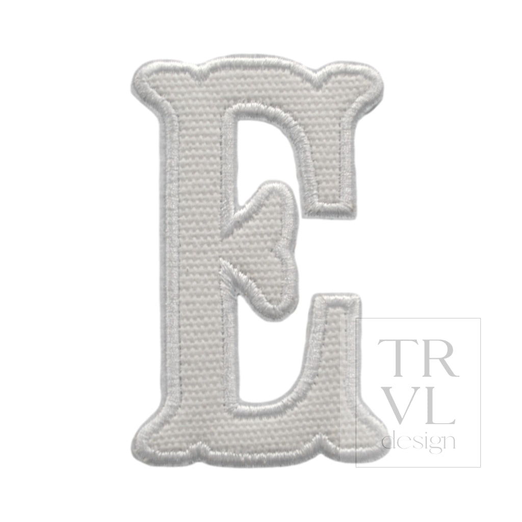 LETTER APPLIQUÉS - LARGE WHITE CANVAS *2 PC PRE-PACK* - Letter E - Decorative Stickers