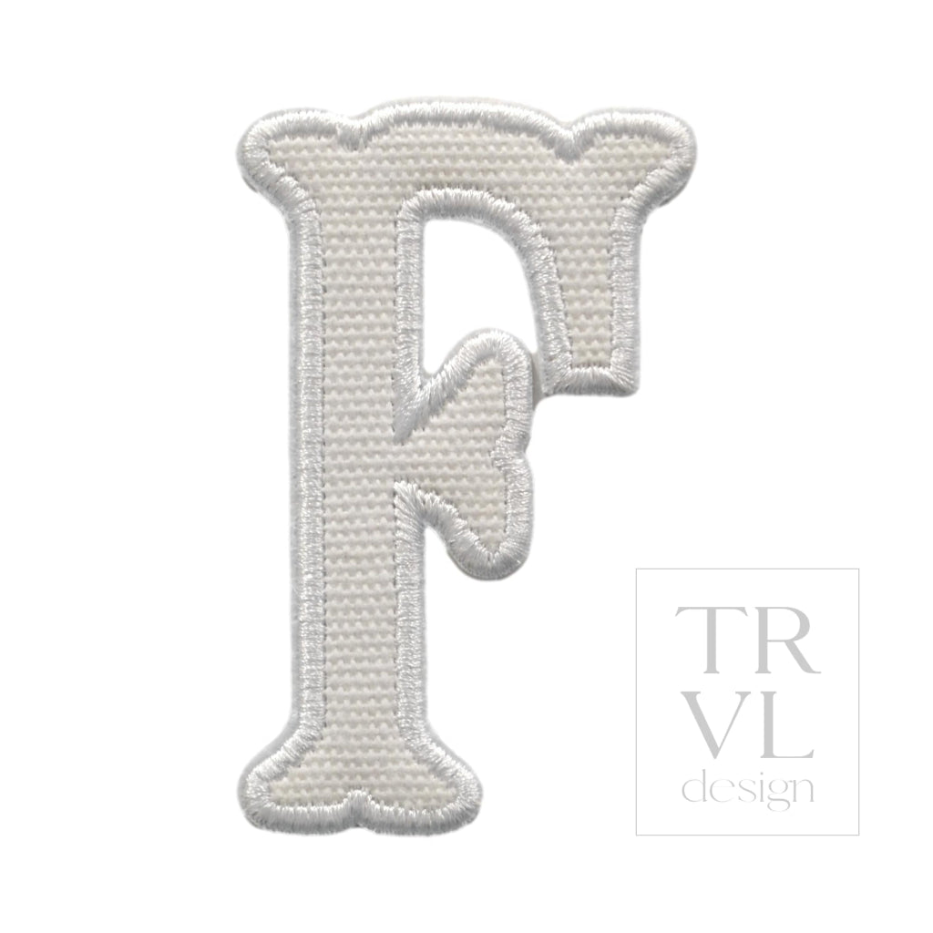 LETTER APPLIQUÉS - LARGE WHITE CANVAS *2 PC PRE-PACK* - Letter F - Decorative Stickers
