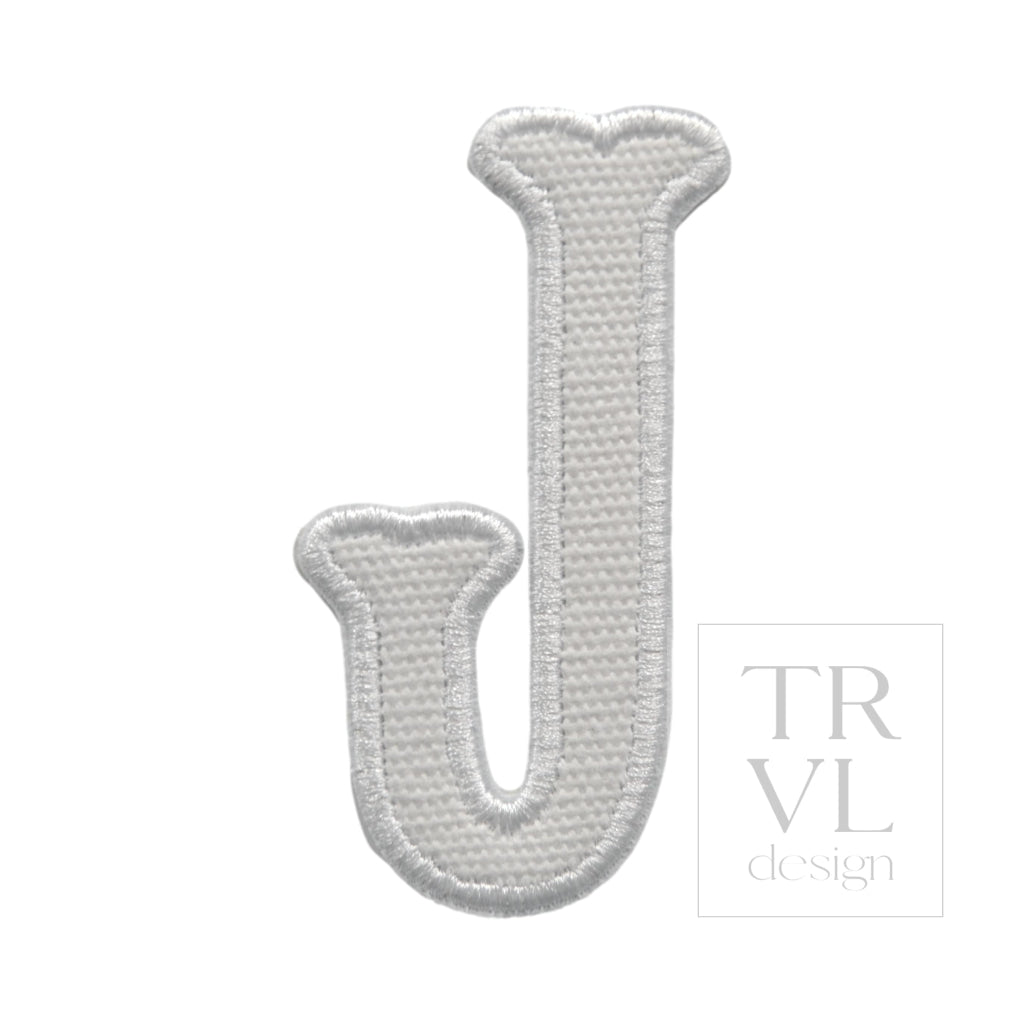 LETTER APPLIQUÉS - LARGE WHITE CANVAS *2 PC PRE-PACK* - Letter J - Decorative Stickers