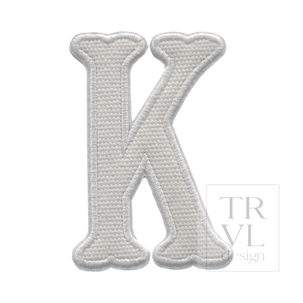 LETTER APPLIQUÉS - LARGE WHITE CANVAS *2 PC PRE-PACK* - Letter K - Decorative Stickers