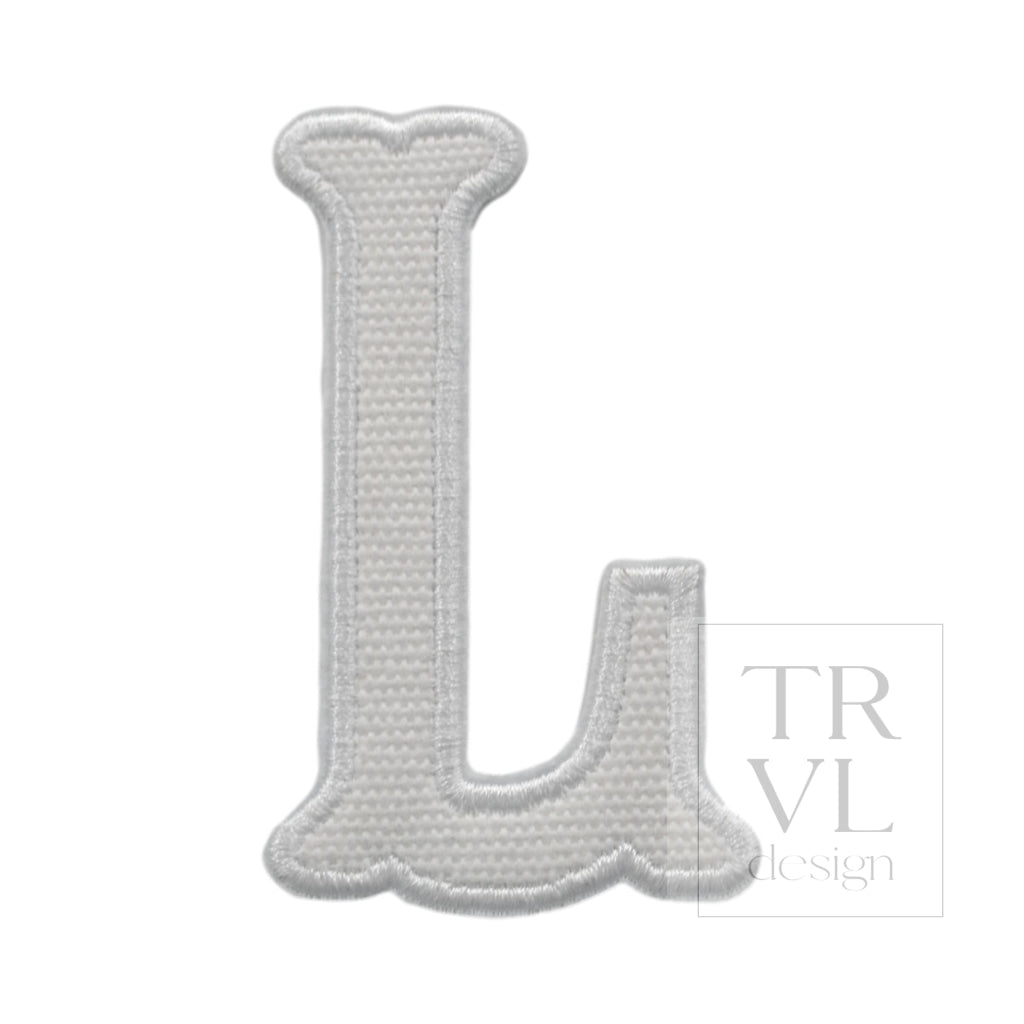 LETTER APPLIQUÉS - LARGE WHITE CANVAS *2 PC PRE-PACK* - Letter L - Decorative Stickers