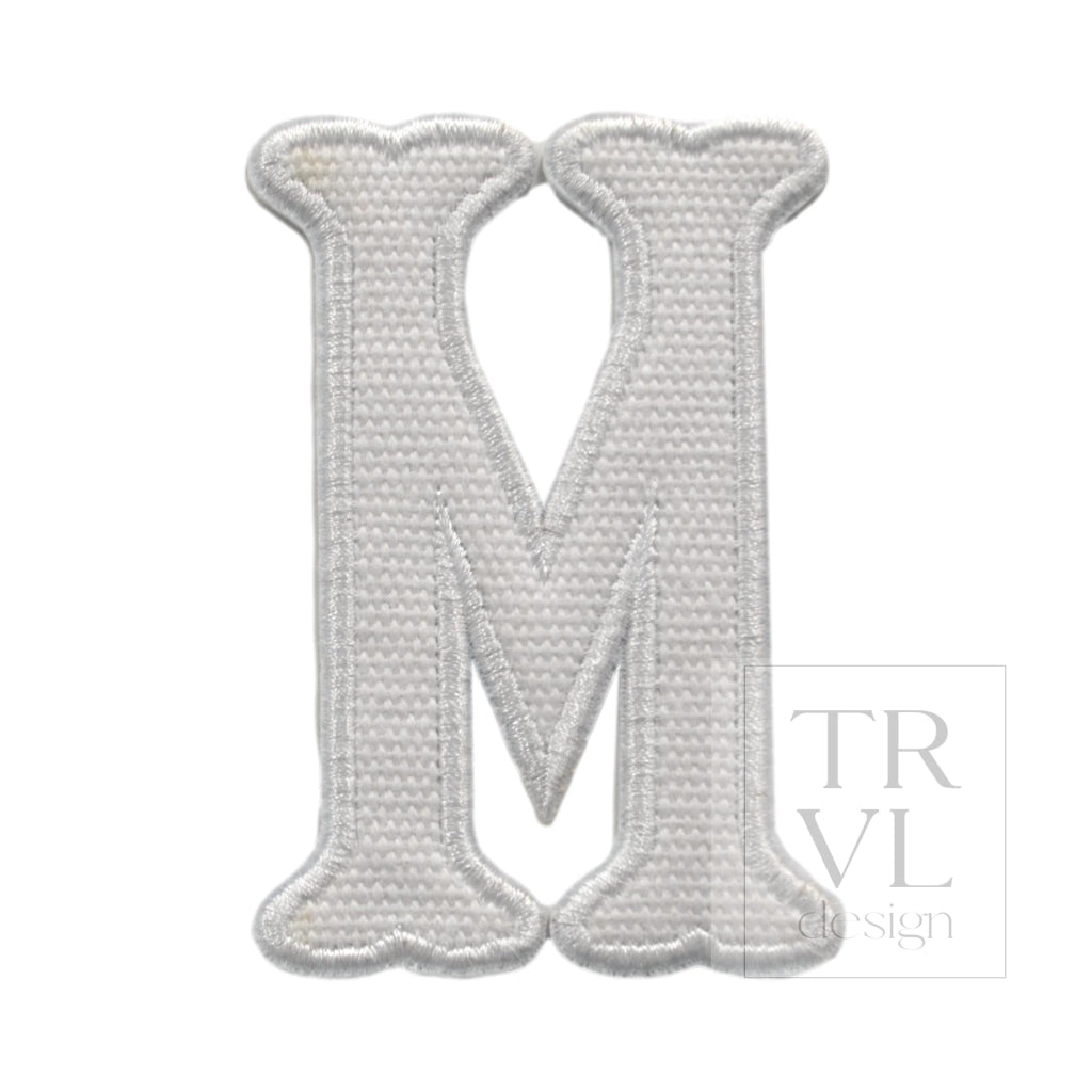 LETTER APPLIQUÉS - LARGE WHITE CANVAS *2 PC PRE-PACK* - Letter M - Decorative Stickers