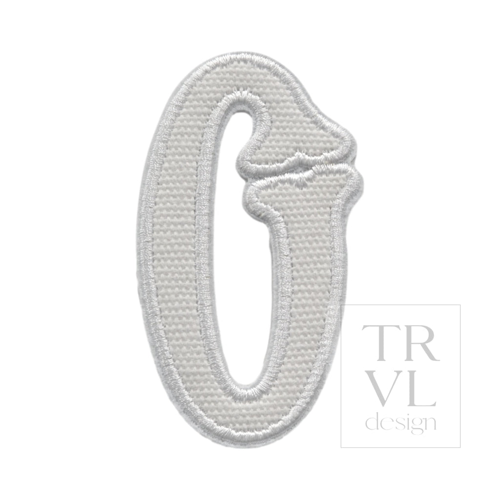 LETTER APPLIQUÉS - LARGE WHITE CANVAS *2 PC PRE-PACK* - Letter O - Decorative Stickers