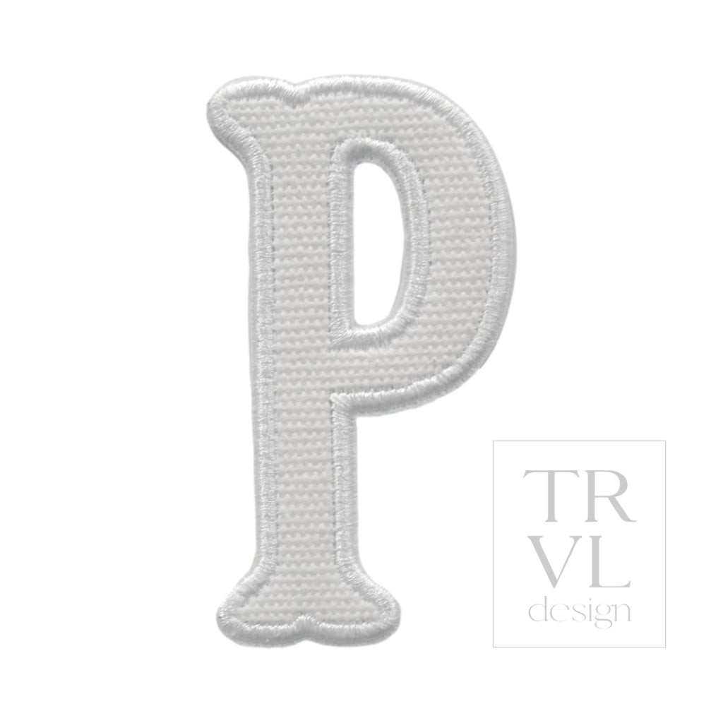 LETTER APPLIQUÉS - LARGE WHITE CANVAS *2 PC PRE-PACK* - Letter P - Decorative Stickers