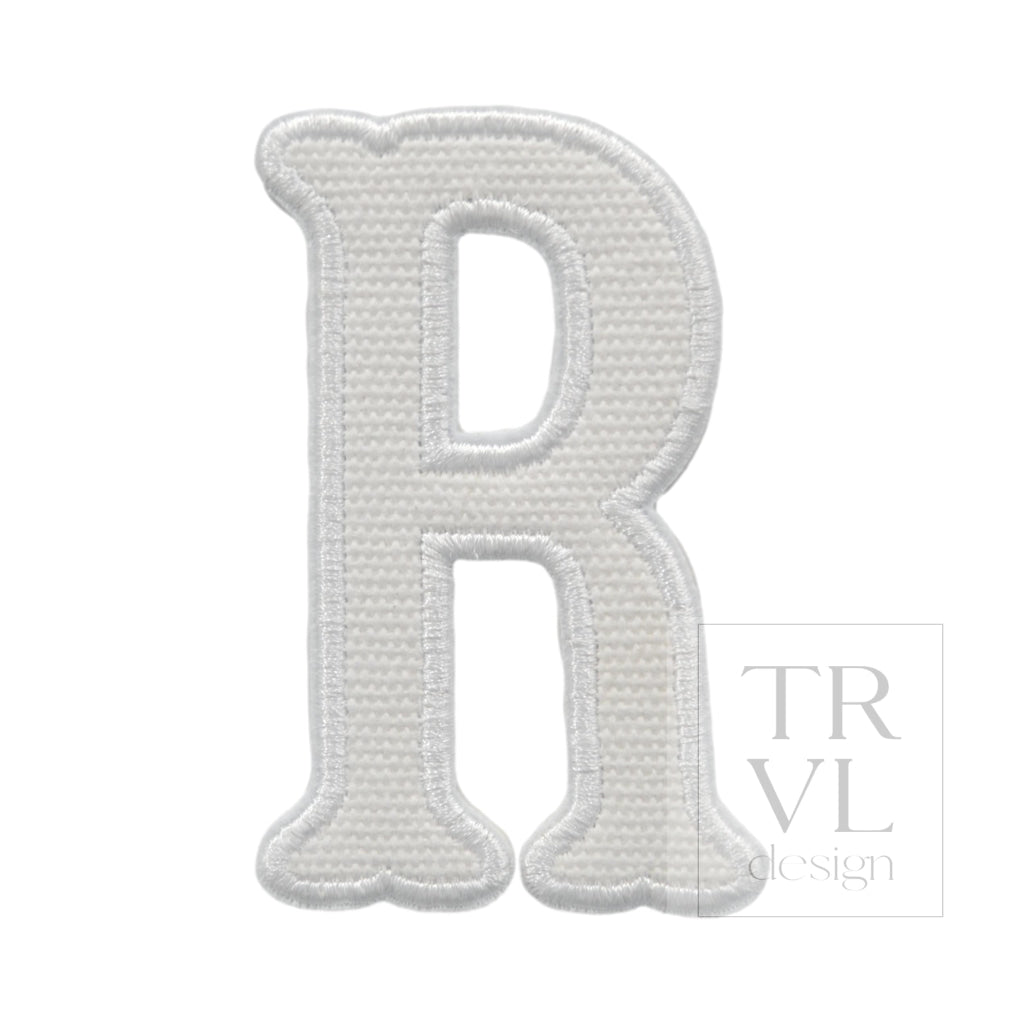 LETTER APPLIQUÉS - LARGE WHITE CANVAS *2 PC PRE-PACK* - Letter R - Decorative Stickers