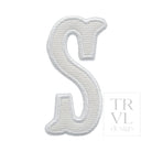 LETTER APPLIQUÉS - LARGE WHITE CANVAS *2 PC PRE-PACK* - Letter S - Decorative Stickers