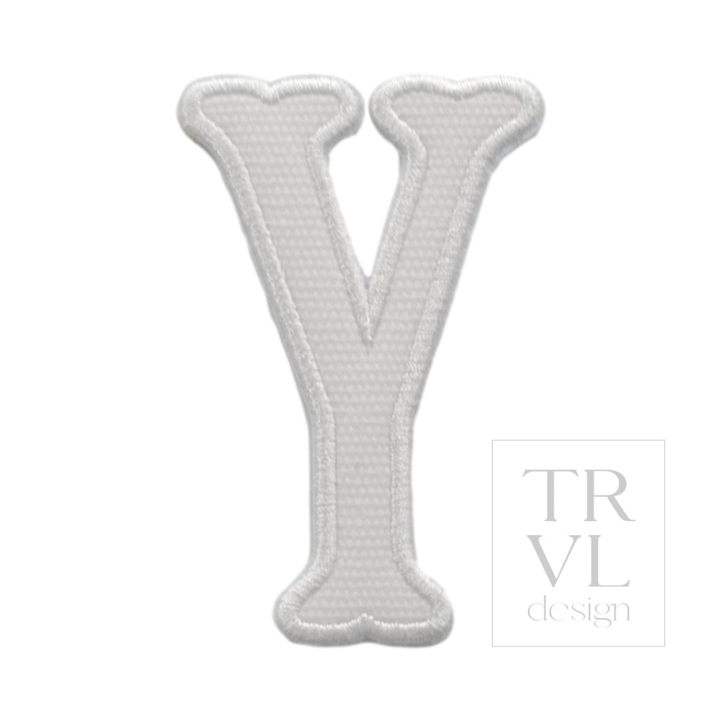 LETTER APPLIQUÉS - LARGE WHITE CANVAS *2 PC PRE-PACK* - Letter Y - Decorative Stickers