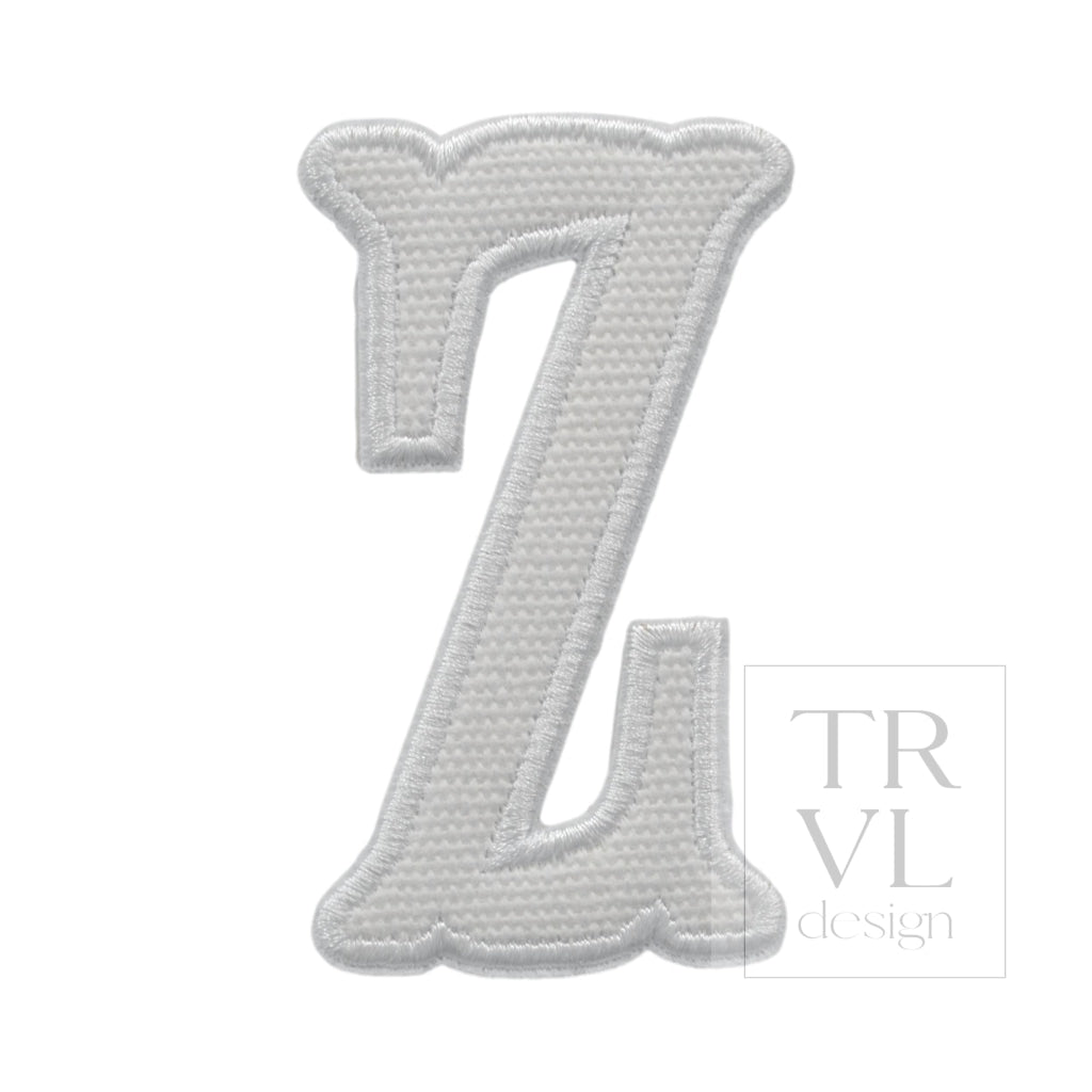 LETTER APPLIQUÉS - LARGE WHITE CANVAS *2 PC PRE-PACK* - Letter Z - Decorative Stickers