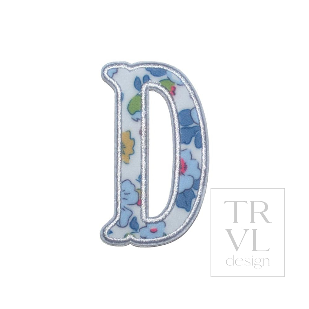 LETTER APPLIQUÉS - SMALL BRIDGEHAMPTON FLORAL *2 PC PRE-PACK* - Letter D - Decorative Stickers