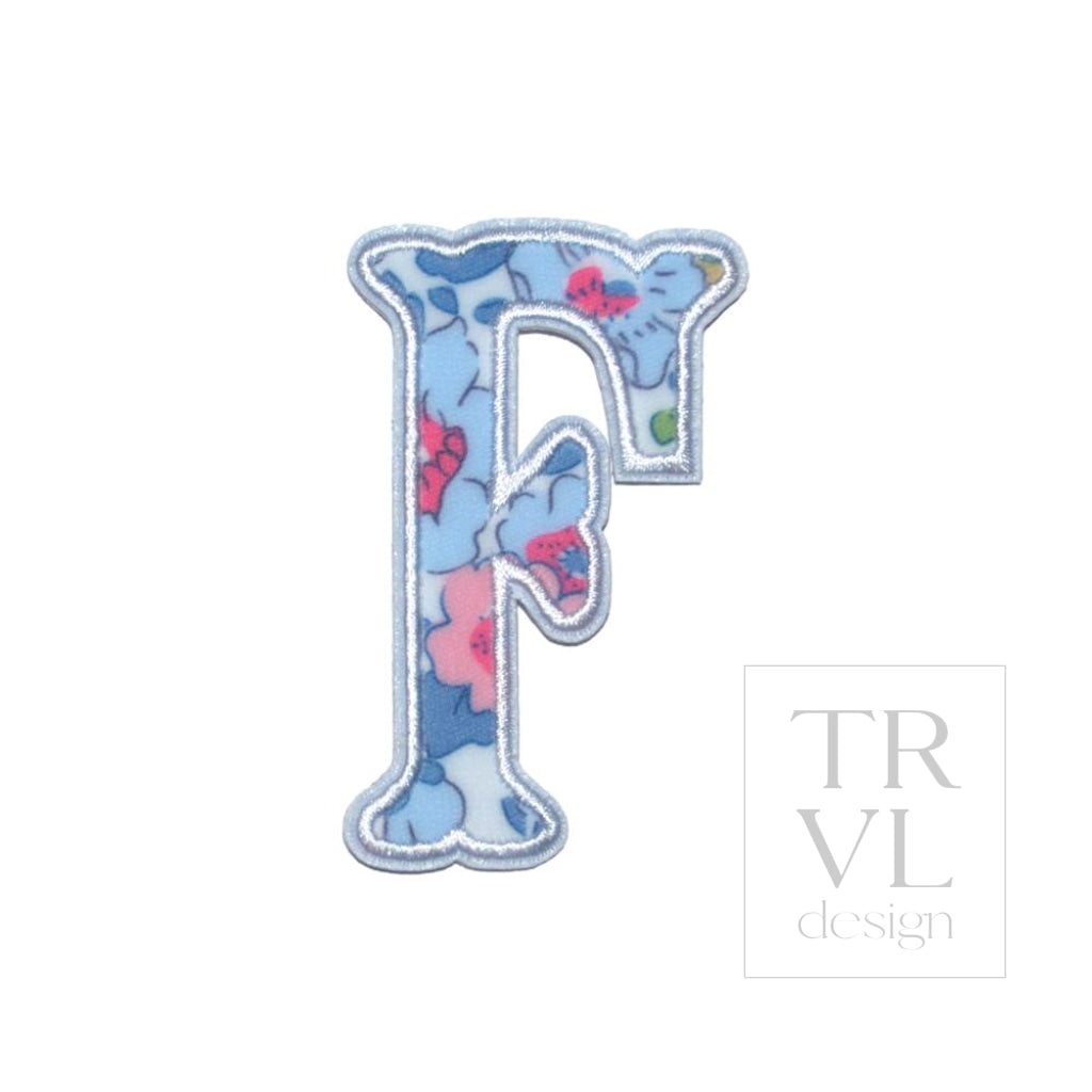 LETTER APPLIQUÉS - SMALL BRIDGEHAMPTON FLORAL *2 PC PRE-PACK* - Letter F - Decorative Stickers