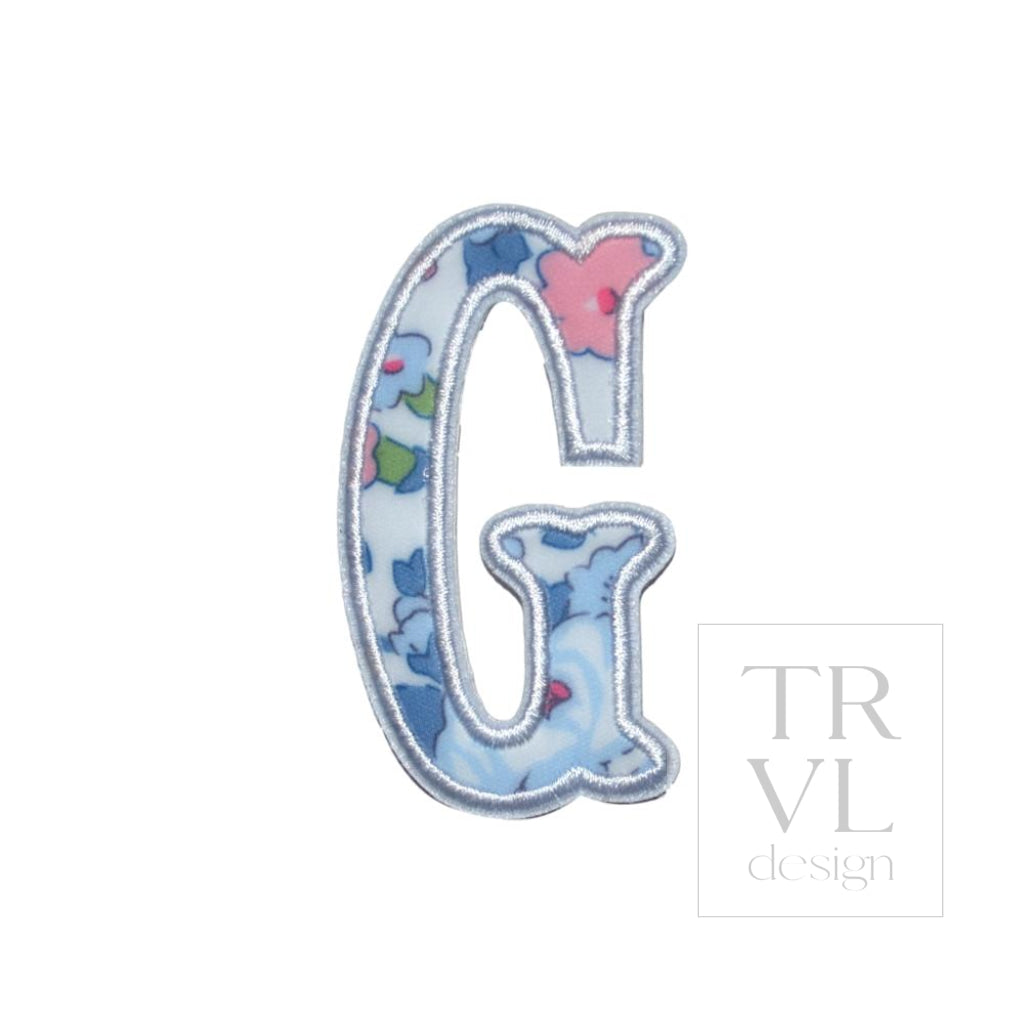 LETTER APPLIQUÉS - SMALL BRIDGEHAMPTON FLORAL *2 PC PRE-PACK* - Letter G - Decorative Stickers