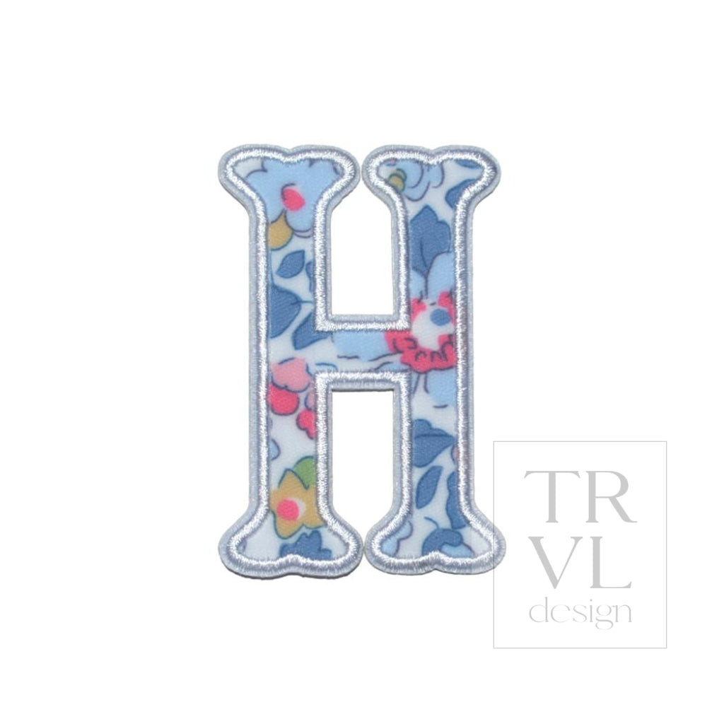LETTER APPLIQUÉS - SMALL BRIDGEHAMPTON FLORAL *2 PC PRE-PACK* - Letter H - Decorative Stickers