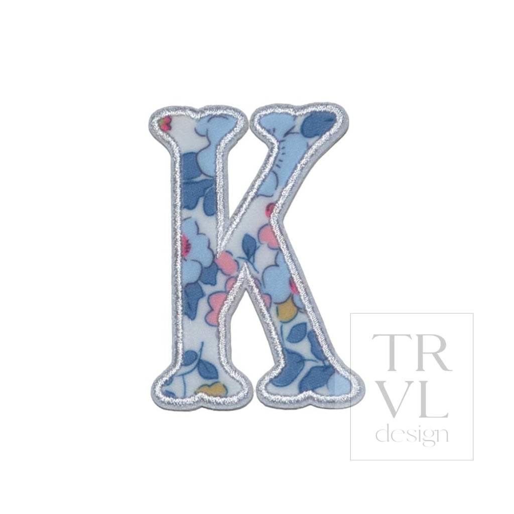 LETTER APPLIQUÉS - SMALL BRIDGEHAMPTON FLORAL *2 PC PRE-PACK* - Letter K - Decorative Stickers