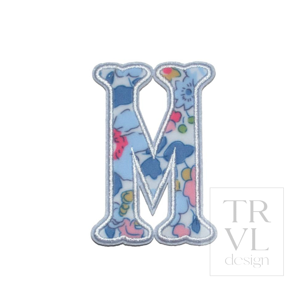 LETTER APPLIQUÉS - SMALL BRIDGEHAMPTON FLORAL *2 PC PRE-PACK* - Letter M - Decorative Stickers