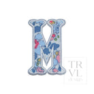 LETTER APPLIQUÉS - SMALL BRIDGEHAMPTON FLORAL *2 PC PRE-PACK* - Letter M - Decorative Stickers